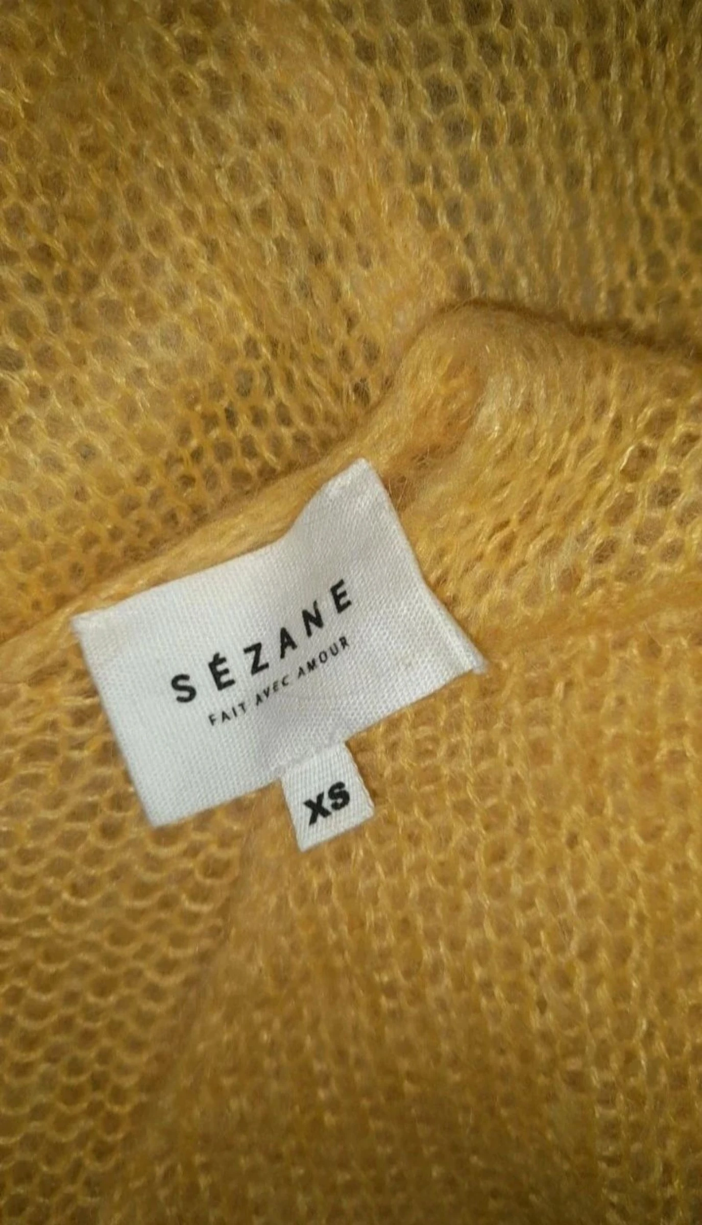 Yellow mohair Dicky style Sézane sweater size xs – photo 8